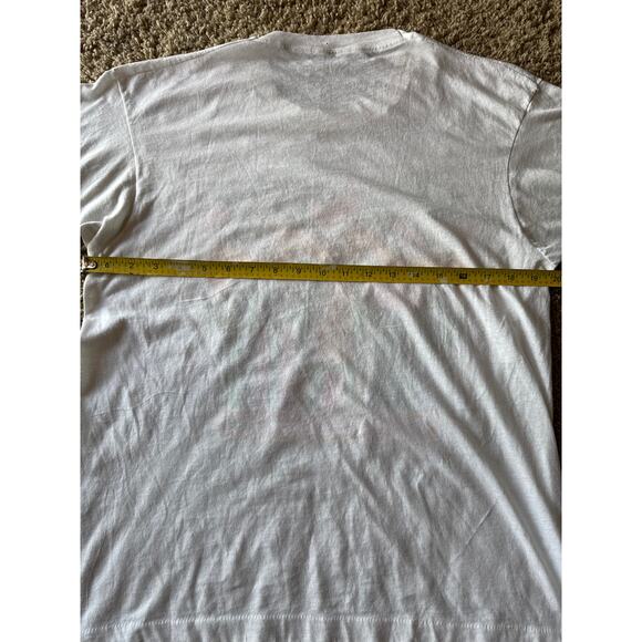 Vtg ‘88 New York Neon Skyscrapers Twin Towers Single Stitched M White T-Shirt - Picture 6 of 7